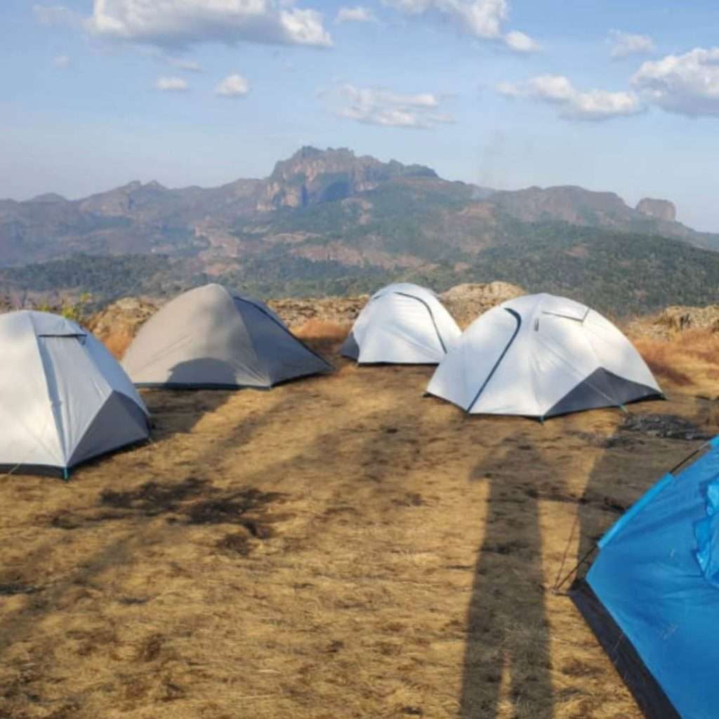 Mountain camp with tents on Mount Kadam during the 4 day Mount Kadam Hiking tour with Elgon Safaris